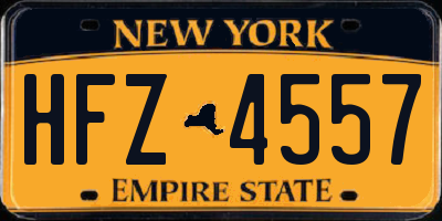 NY license plate HFZ4557