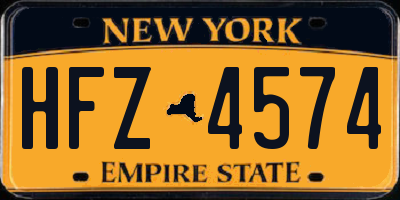 NY license plate HFZ4574