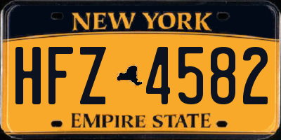 NY license plate HFZ4582