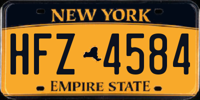 NY license plate HFZ4584