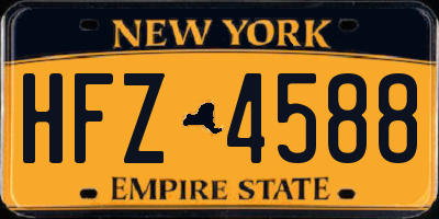 NY license plate HFZ4588
