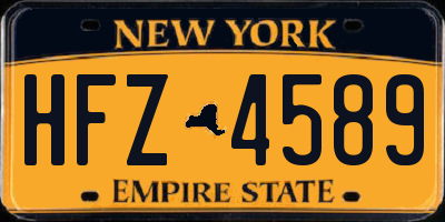NY license plate HFZ4589