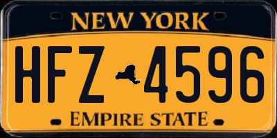 NY license plate HFZ4596