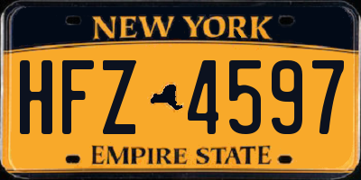 NY license plate HFZ4597