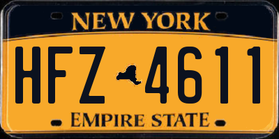NY license plate HFZ4611