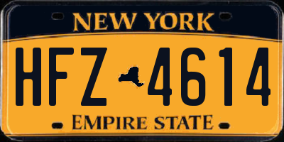 NY license plate HFZ4614