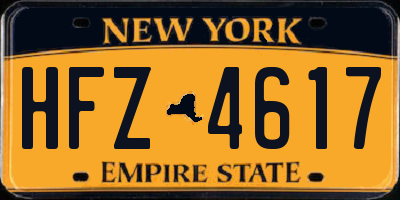 NY license plate HFZ4617