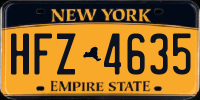 NY license plate HFZ4635