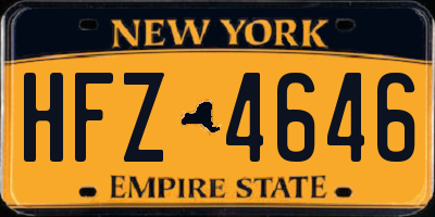 NY license plate HFZ4646
