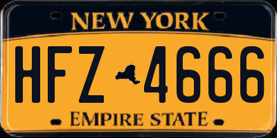 NY license plate HFZ4666
