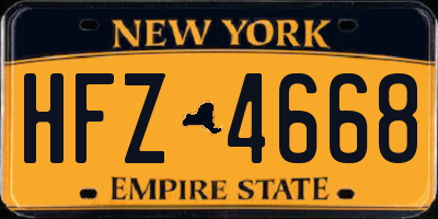 NY license plate HFZ4668