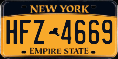 NY license plate HFZ4669