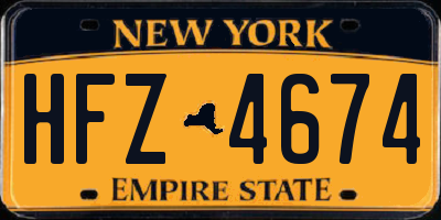 NY license plate HFZ4674