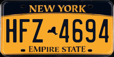 NY license plate HFZ4694