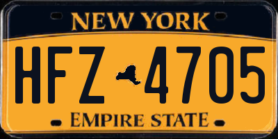 NY license plate HFZ4705