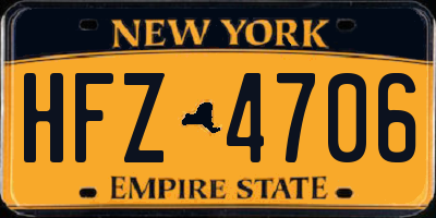 NY license plate HFZ4706