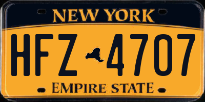 NY license plate HFZ4707