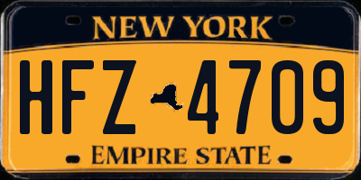 NY license plate HFZ4709