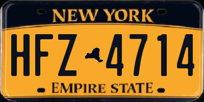 NY license plate HFZ4714