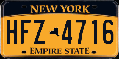 NY license plate HFZ4716
