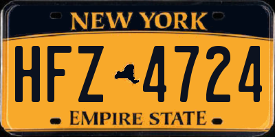 NY license plate HFZ4724