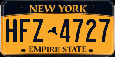 NY license plate HFZ4727