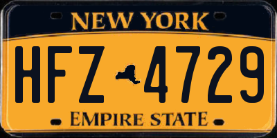 NY license plate HFZ4729