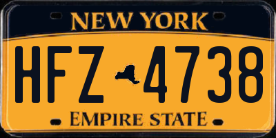 NY license plate HFZ4738