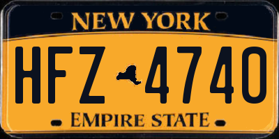 NY license plate HFZ4740