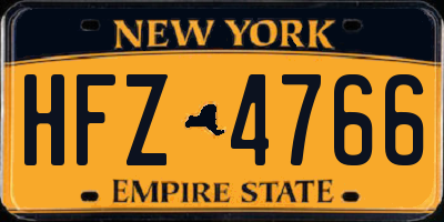 NY license plate HFZ4766