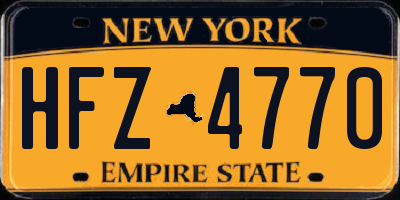 NY license plate HFZ4770