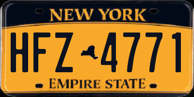 NY license plate HFZ4771