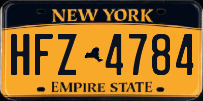 NY license plate HFZ4784