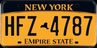 NY license plate HFZ4787