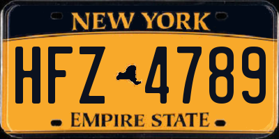 NY license plate HFZ4789