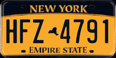 NY license plate HFZ4791