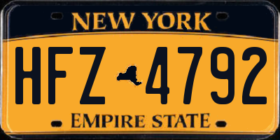 NY license plate HFZ4792