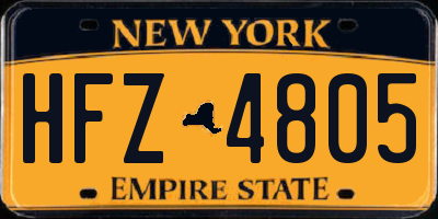 NY license plate HFZ4805