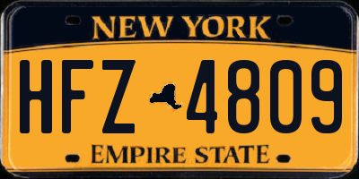 NY license plate HFZ4809