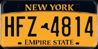 NY license plate HFZ4814