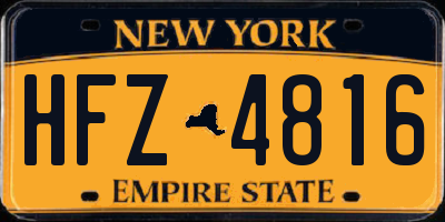 NY license plate HFZ4816