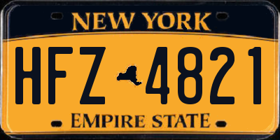 NY license plate HFZ4821