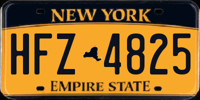 NY license plate HFZ4825