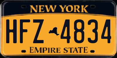 NY license plate HFZ4834