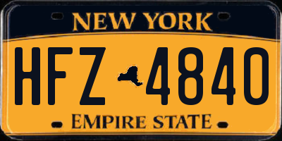 NY license plate HFZ4840