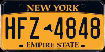 NY license plate HFZ4848