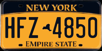 NY license plate HFZ4850