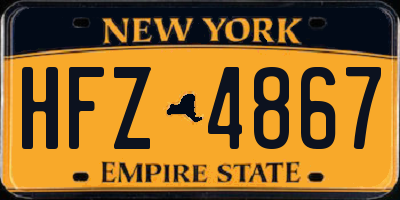 NY license plate HFZ4867