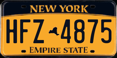 NY license plate HFZ4875