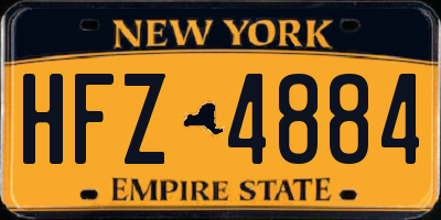 NY license plate HFZ4884